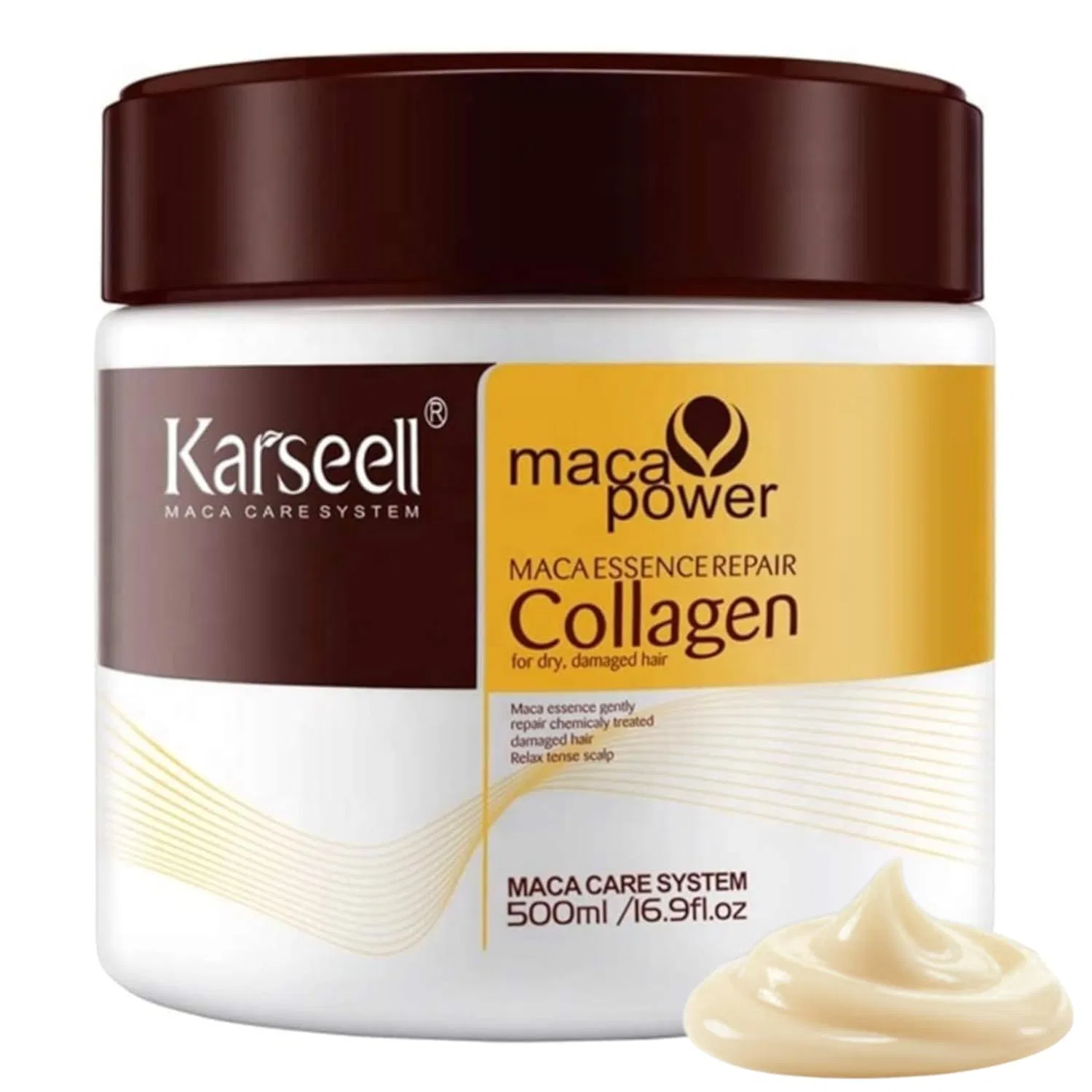 Профессиональная маска для волос Karseell MACA CARE SYSTEM с коллагеном и аргановым маслом 500 мл Karseell Maca Care System