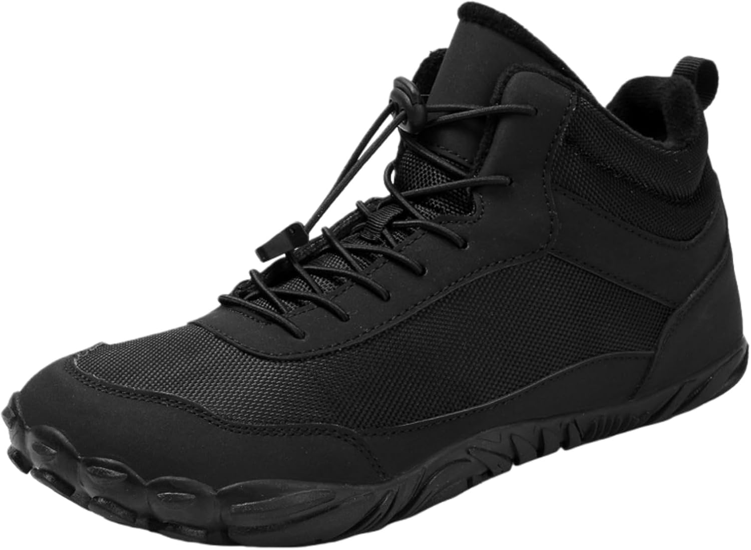 

Зимние ботинки, унисекс, для зимнего отдыха на природе, широкий носок, теплые и удобные ботильоны средней длины Generic, черный