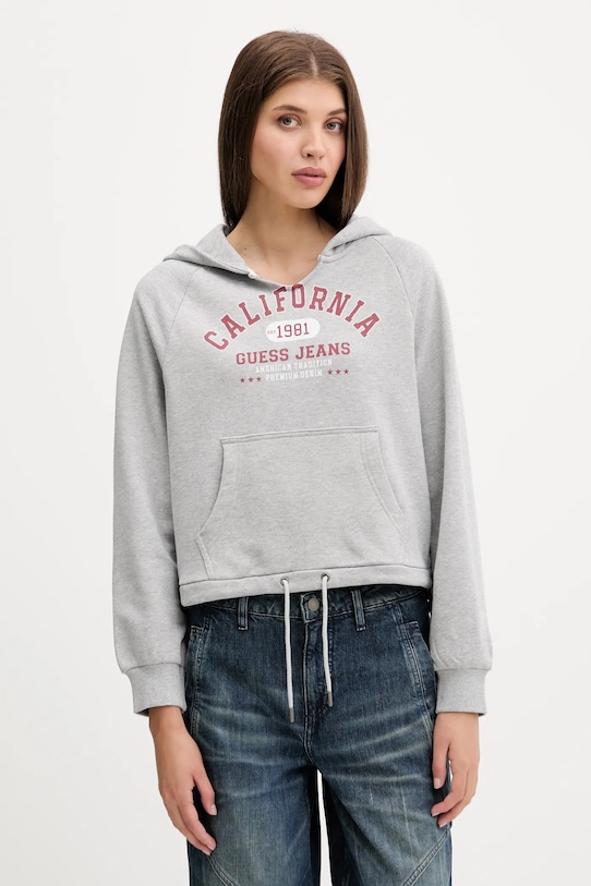 

Хлопковая толстовка Guess Jeans, серый
