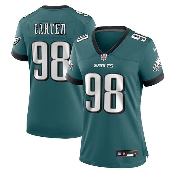 Женская игровая футболка Jalen Carter Midnight Green Philadelphia Eagles Nike