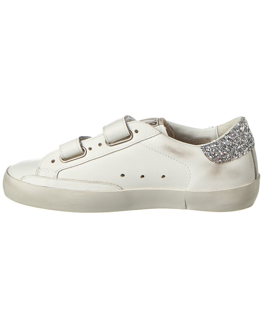 

Кроссовки Golden Goose Old School из кожи и блесток, белый
