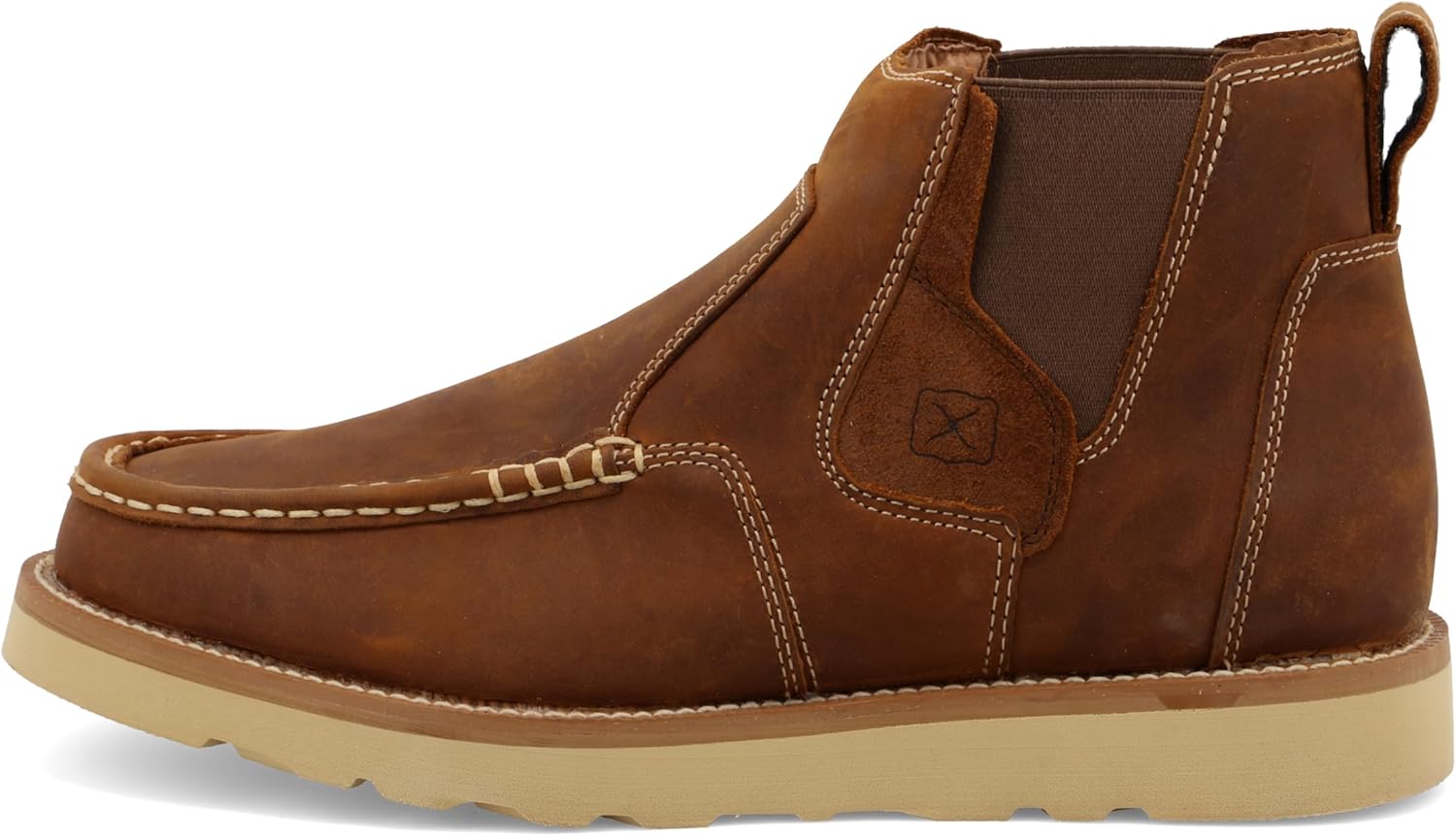 Twisted X мужские ботинки с клиньевой подошвой Chelsea 4 с мок-носком, Oiled Saddle — фото 2