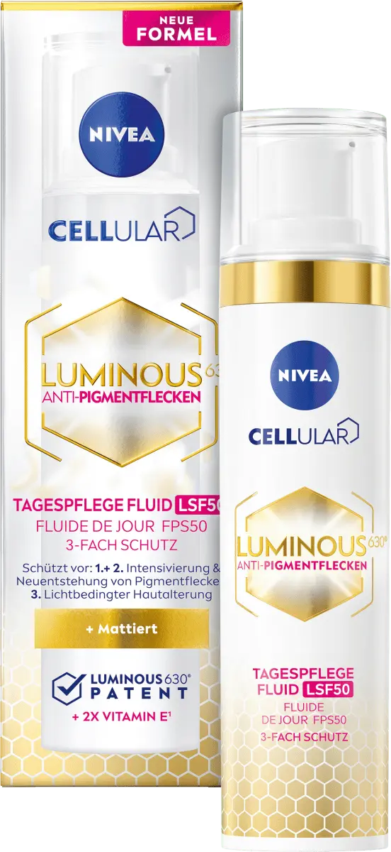 

Флюид для лица Cellular Luminous 630 против пигментных пятен SPF 50 400мл NIVEA