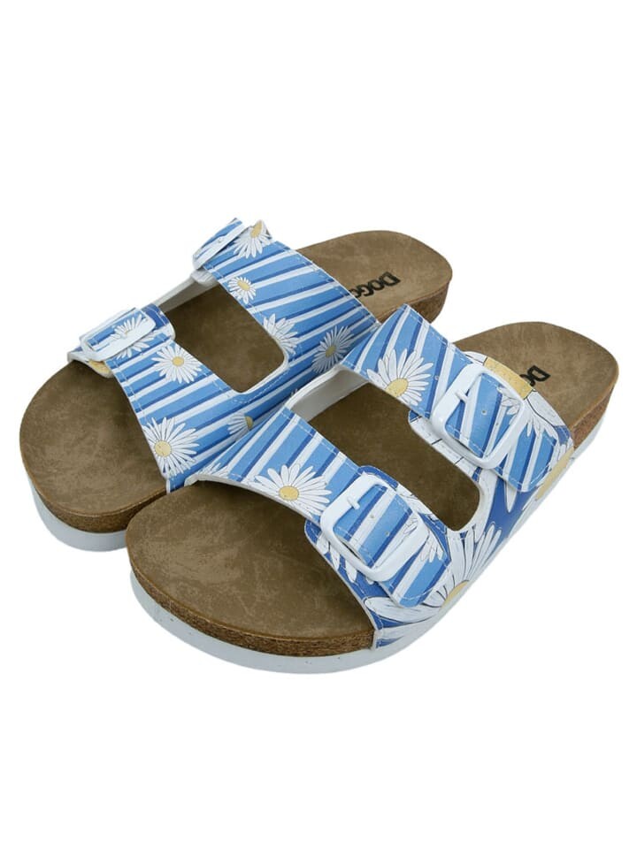 Сандалии на плоской подошве Dogo Stella Sandalen - Daisy Stripes, синий — фото 2