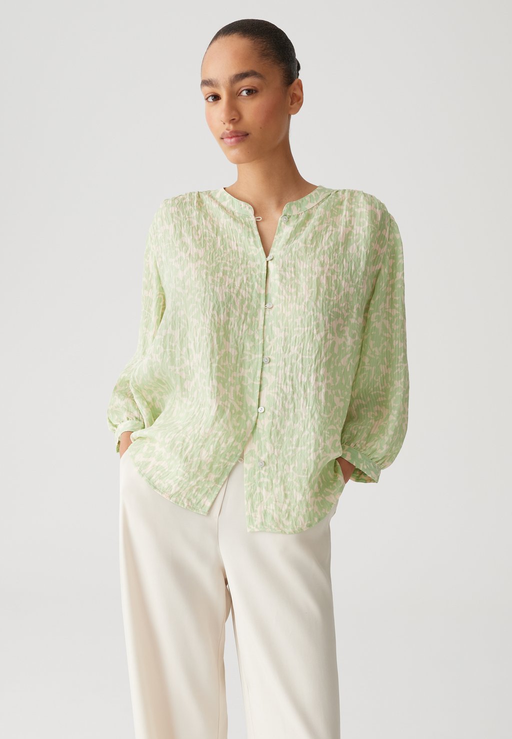 

Блузка на пуговицах REGULAR FIT 3/4 SLEEVE TWO TONE OPUS, зеленый