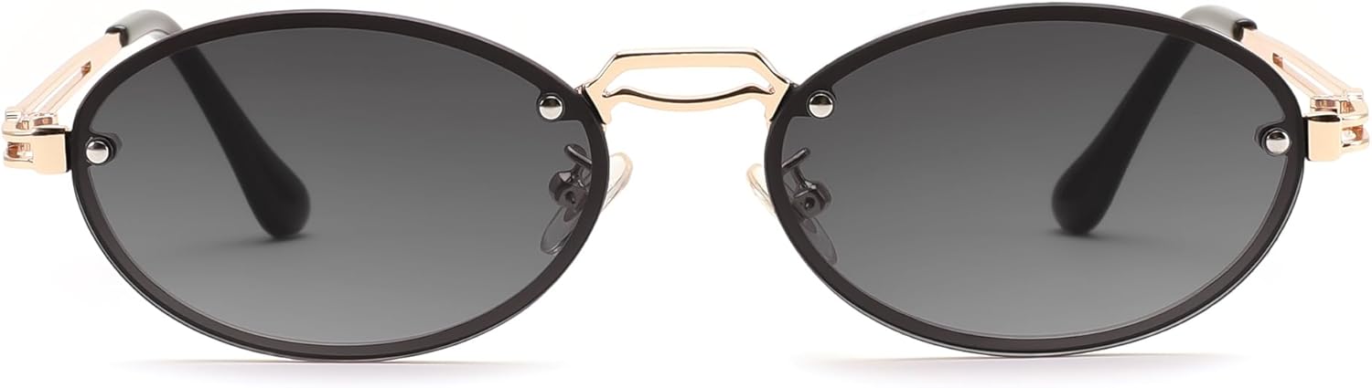 

Солнцезащитные очки FEISEDY Retro Oval для женщин и мужчин, модные солнцезащитные очки с классическим металлическим оправой и защитой от УФ-излучения UV400, артикул B0245, 003black/Grey