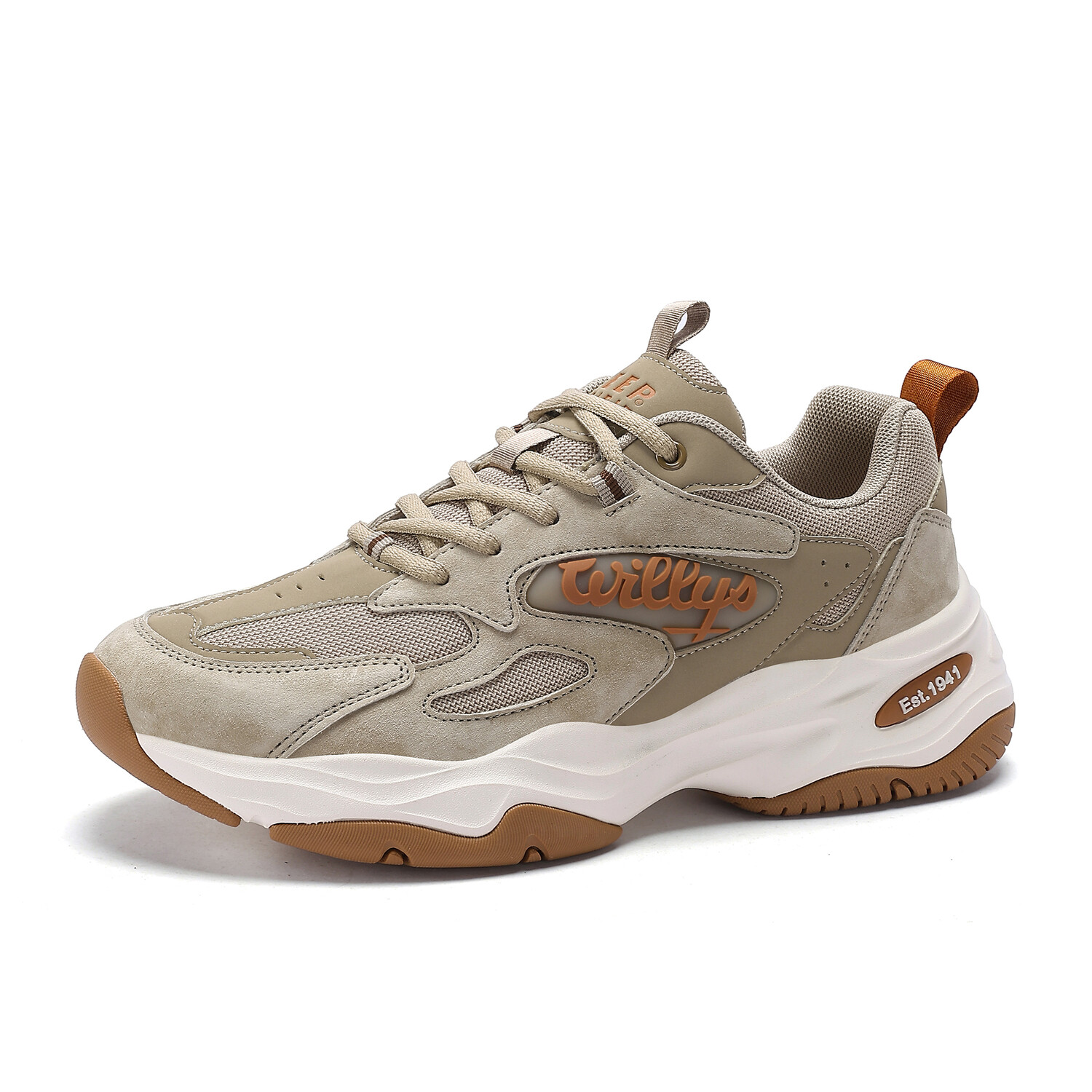 Кроссовки JEEP SPIRIT Chunky Sneakers Men Low-top Green/brown/white, цвет Natural Deer — фото 3