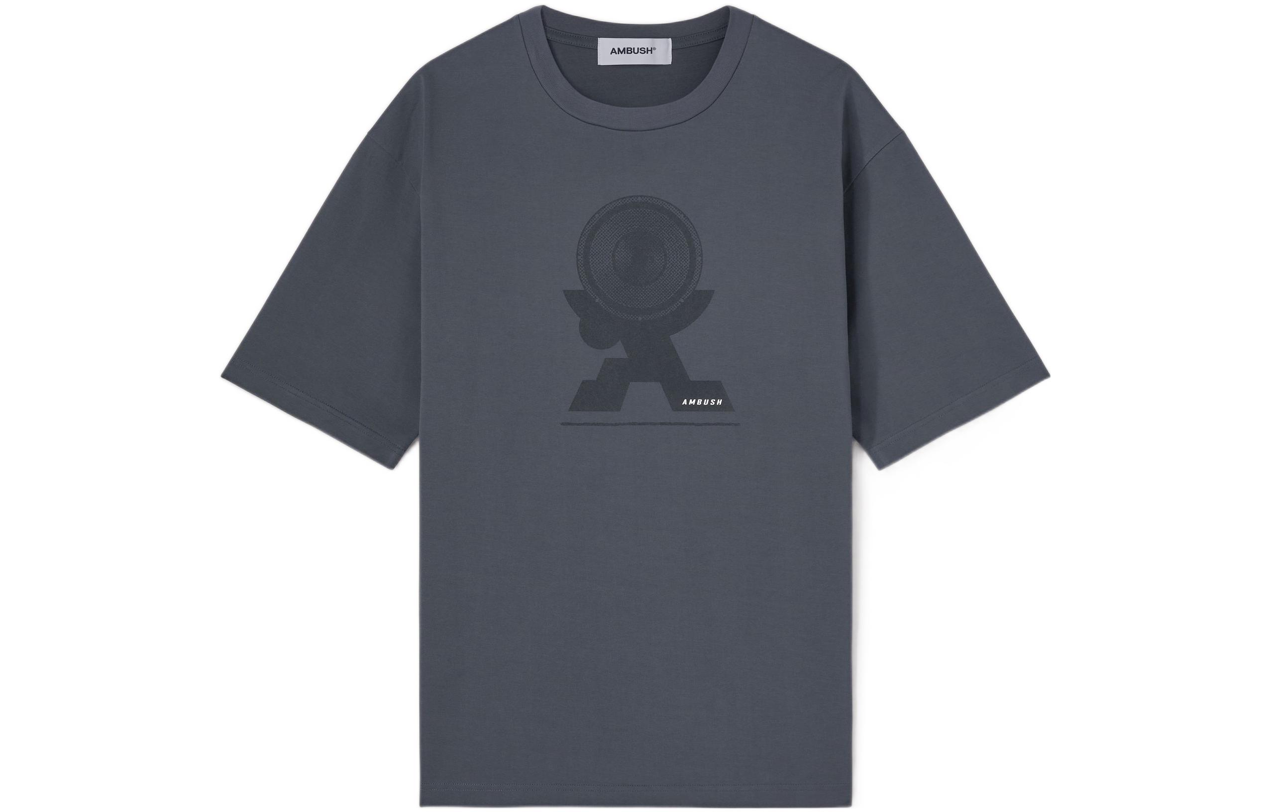 

Футболка хлопковая с графическим принтом AMBUSH, серая