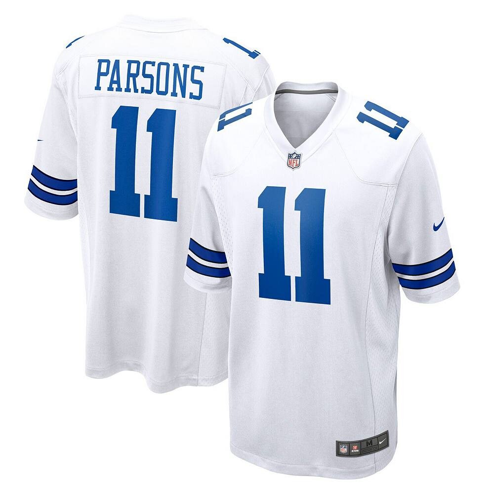 

Мужское белое игровое джерси Nike Micah Parsons Dallas Cowboys, цвет Cow White