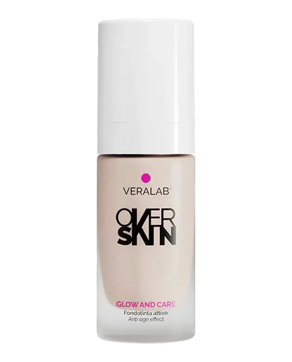 Тональная основа Glow And Care 30 мл Overskin Veralab, 01 Porcelain