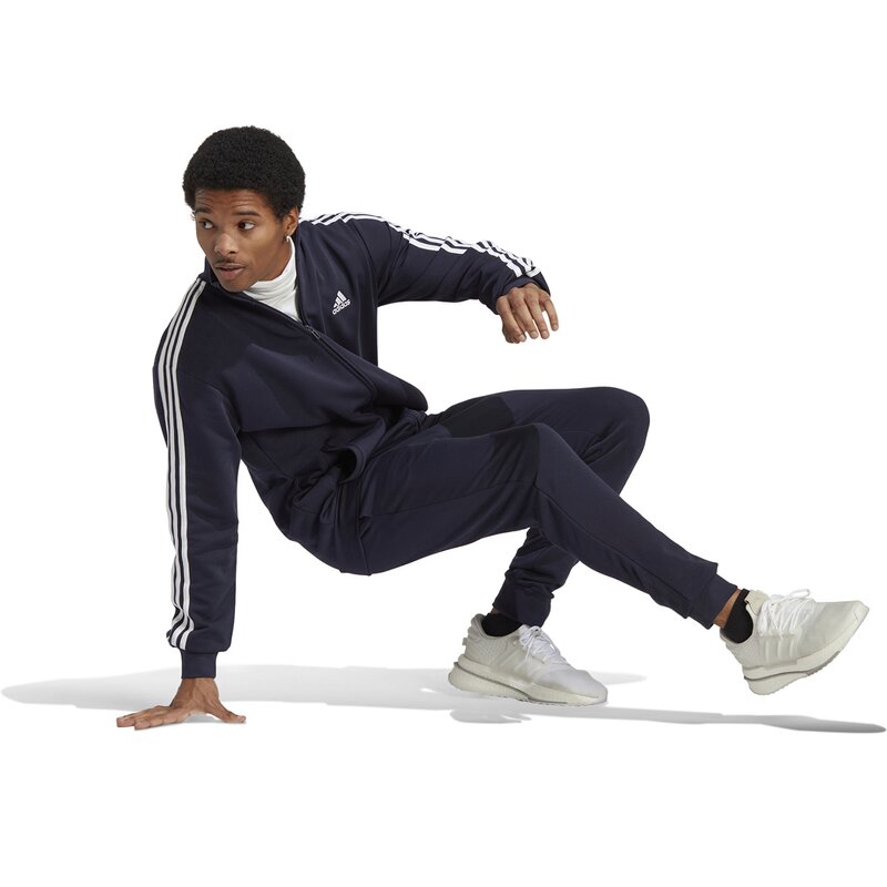Базовый спортивный костюм из французского трикотажа с тремя полосками Adidas, цвет legink — фото 4