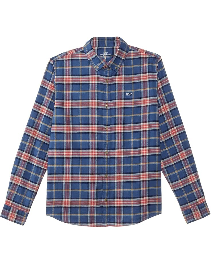 

Рубашка Vineyard Vines Kids Pocket Flannel Shirt, цвет Moonshine Plaid