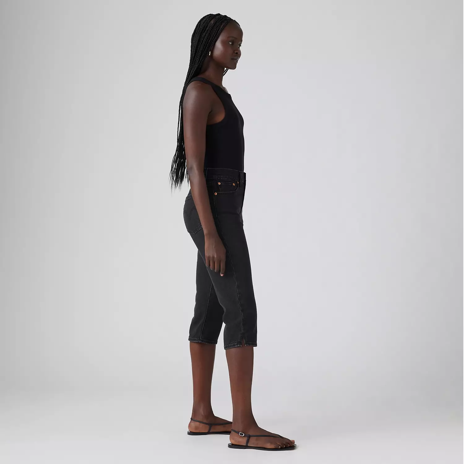 Женские джинсы Wedgie Capri Levi's, цвет She's In The Zone - Black — фото 4