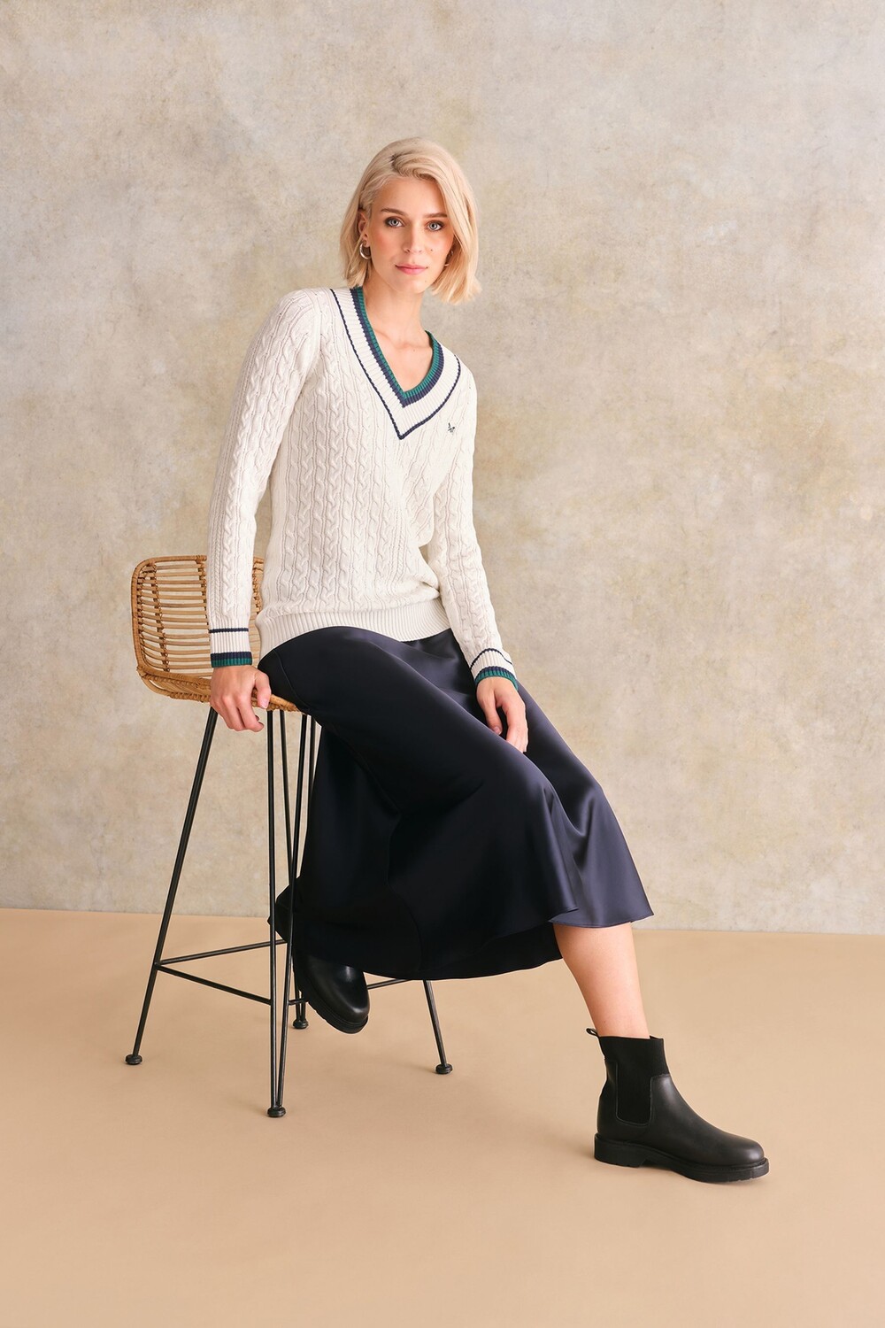 

Юбка комбинация миди из атласа rowen Crew Clothing Company, синий