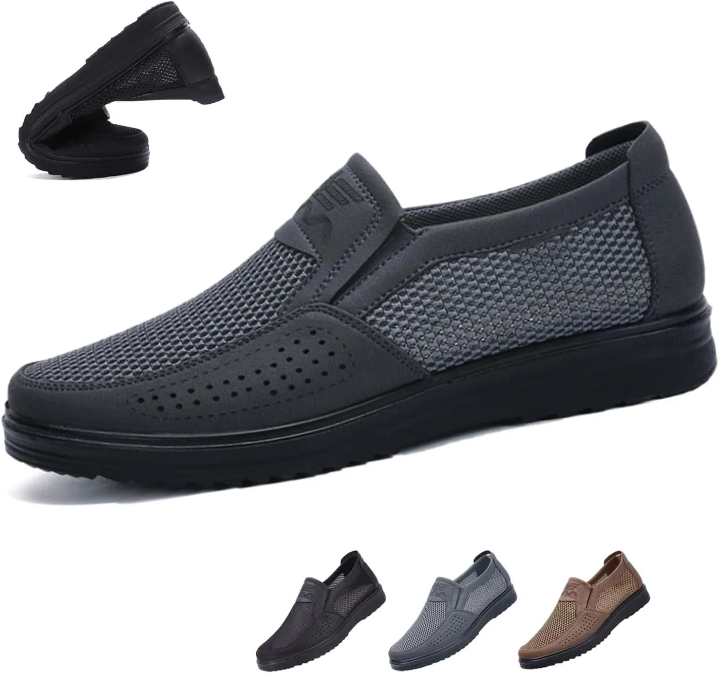 Мокасины мужские Mesh Lightweight, Slip-On, Grey