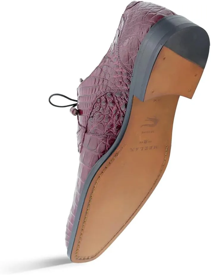 Mezlan Anderson Crocodile Lace Up - Мужские туфли-блочеры из настоящей крокодиловой кожи с простым носком и стелькой с эффектом памяти - Ручная работа в Испании — фото 3