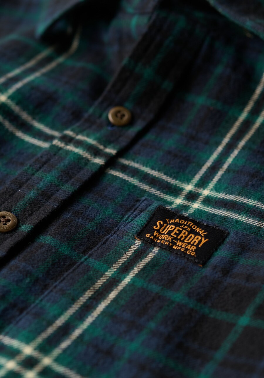 Клетчатая рубашка Superdry Comfort fit Button Up Shirt, темно-зеленый — фото 4