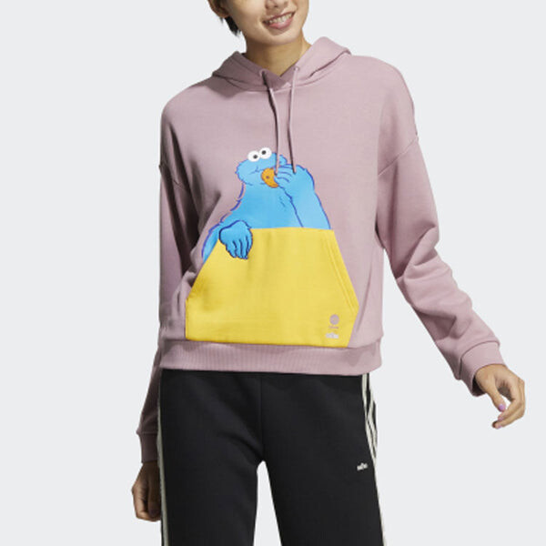 Толстовка (WMNS) Adidas X Sesame Street Pocket Hoodie 'Pink', розовый — фото 2