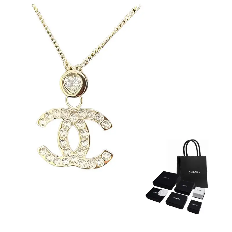 

CHANEL Двойная цепочка из сплава, серебряное покрытие, золотое покрытие, женские золотые