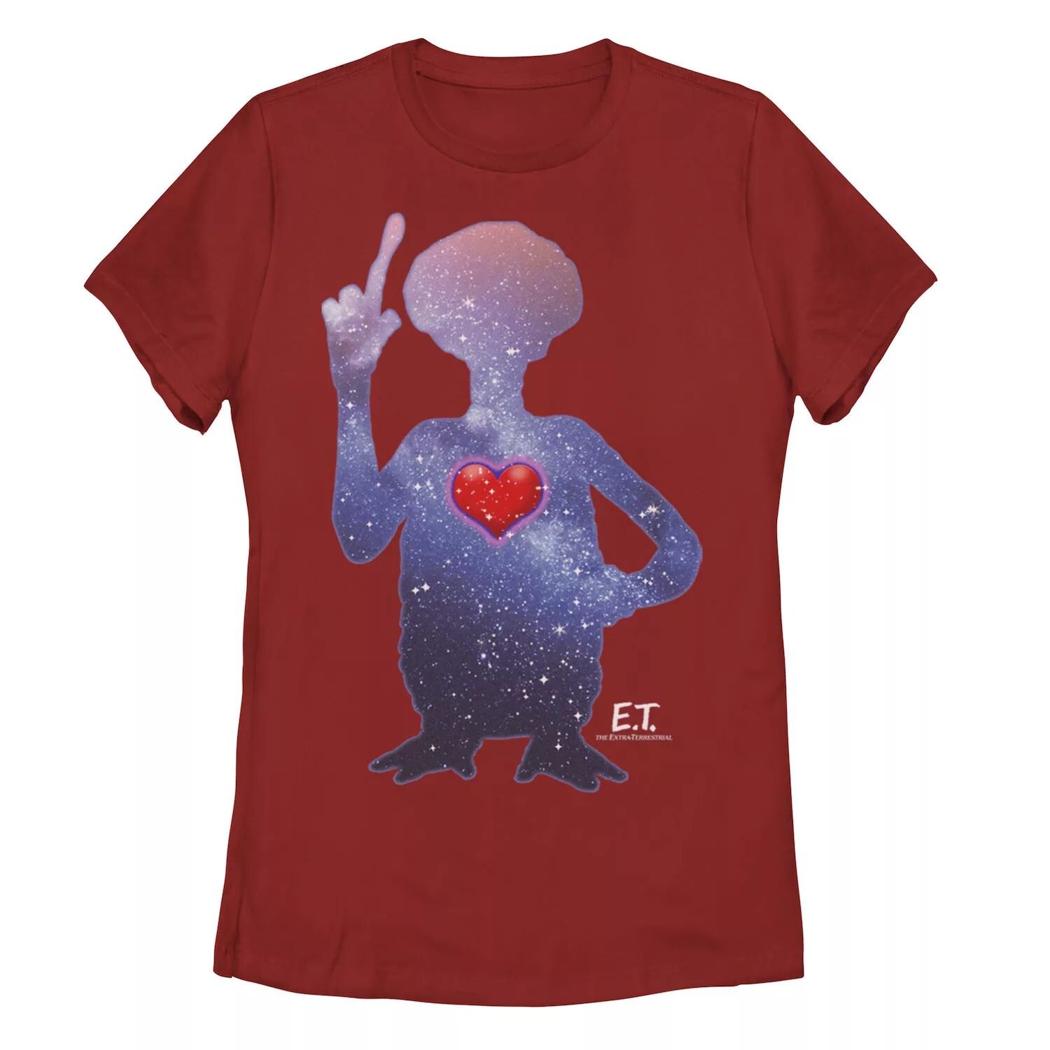 

Юниоры E.T. Футболка с силуэтом сердца земной вселенной Licensed Character, красный