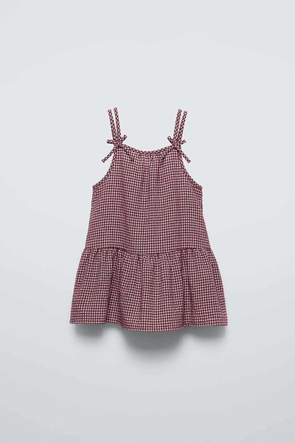 

Платье-сарафан в клетку ZARA, бордо
