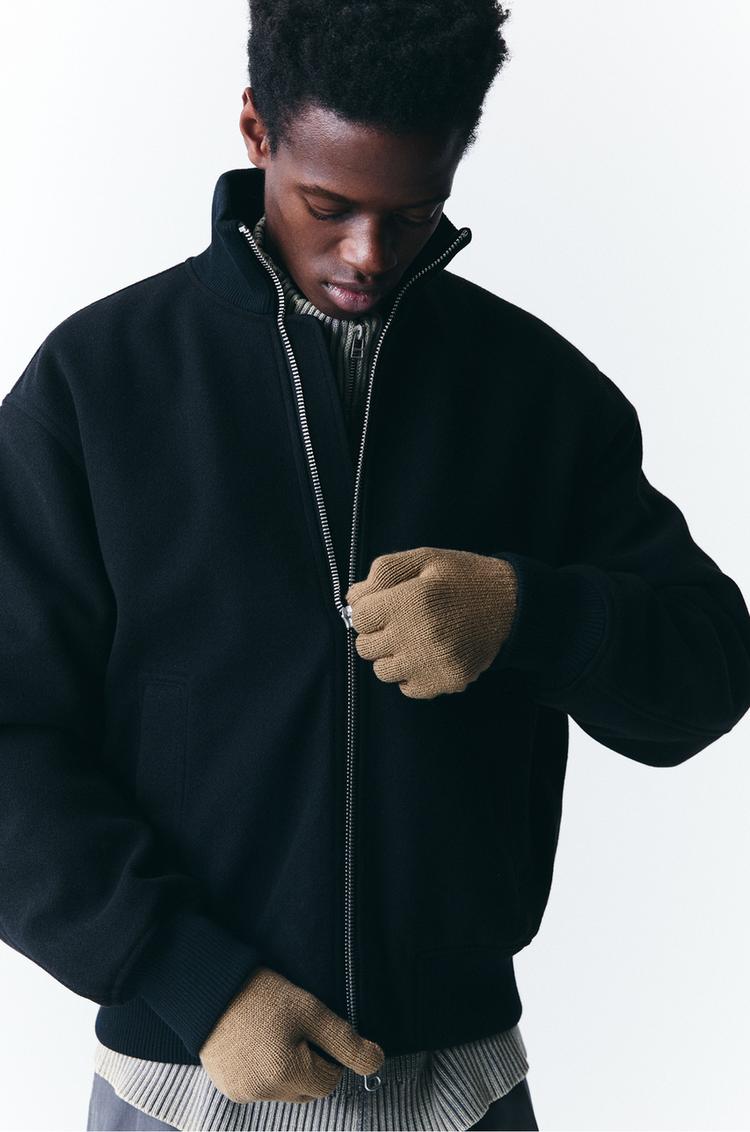 

Вязаные перчатки Pull And Bear, коричневый