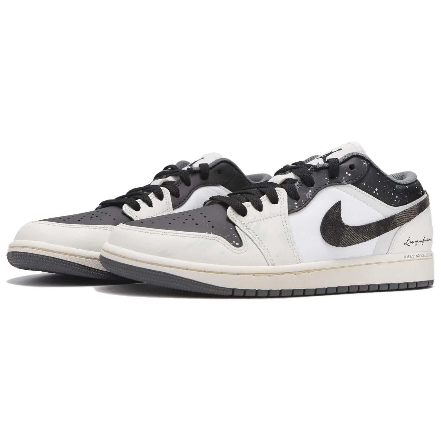 Кроссовки баскетбольные винтажные Jordan Air 1 Low серо-черные — фото 4