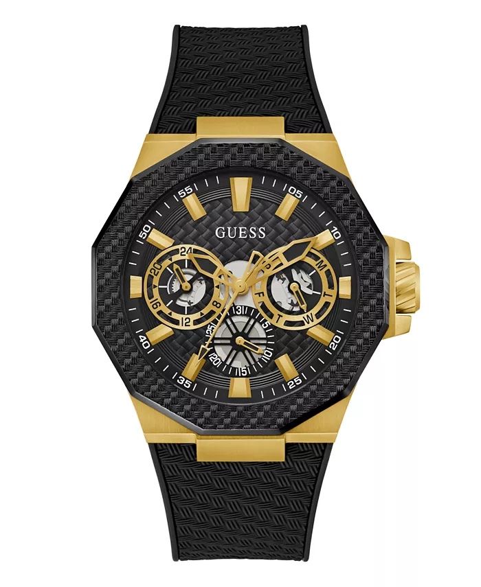 

Мужские многофункциональные черные силиконовые часы, 45 мм GUESS