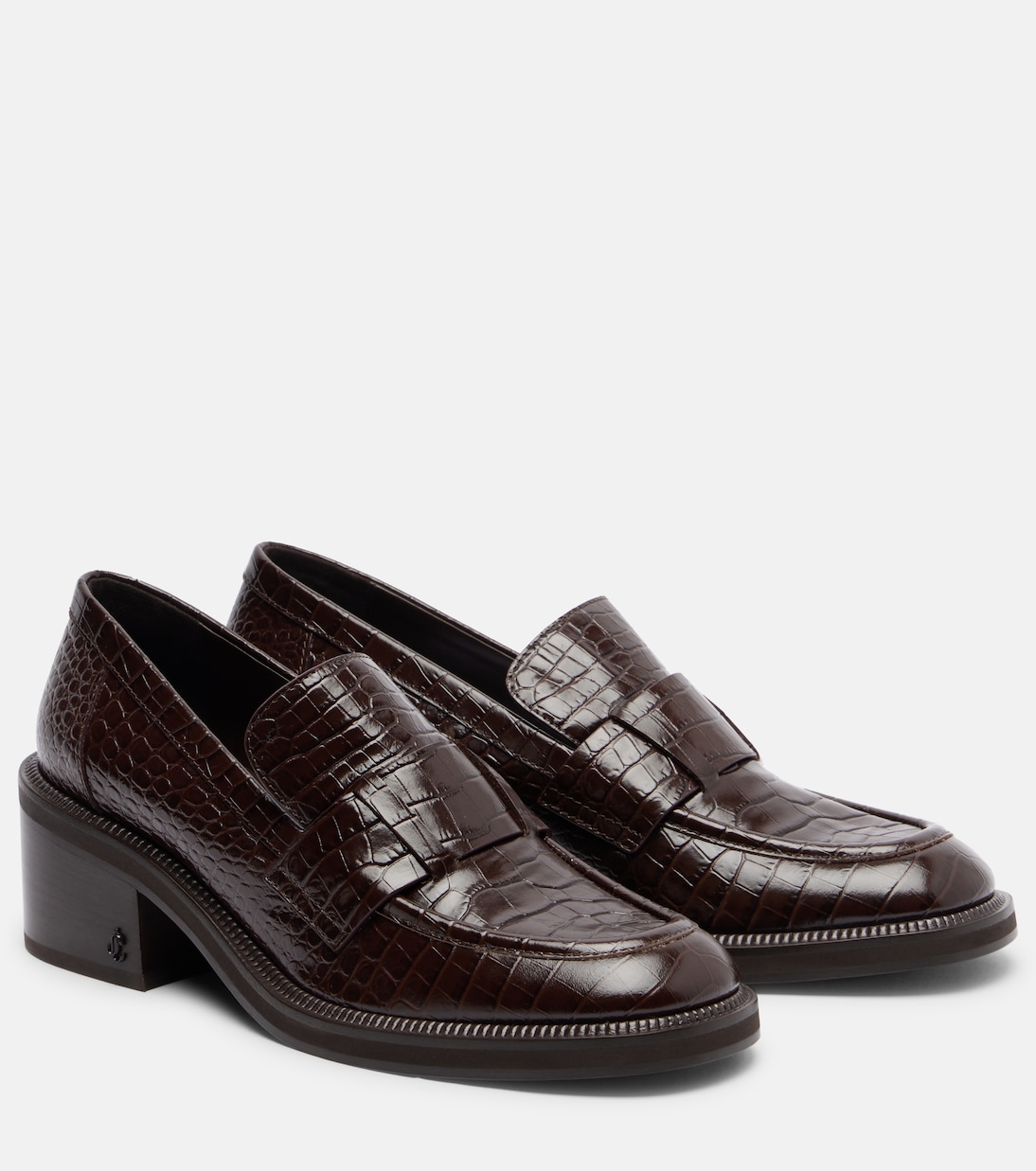 Кожаные мокасины Tylor 60 с крокодиловым эффектом Jimmy Choo, коричневый