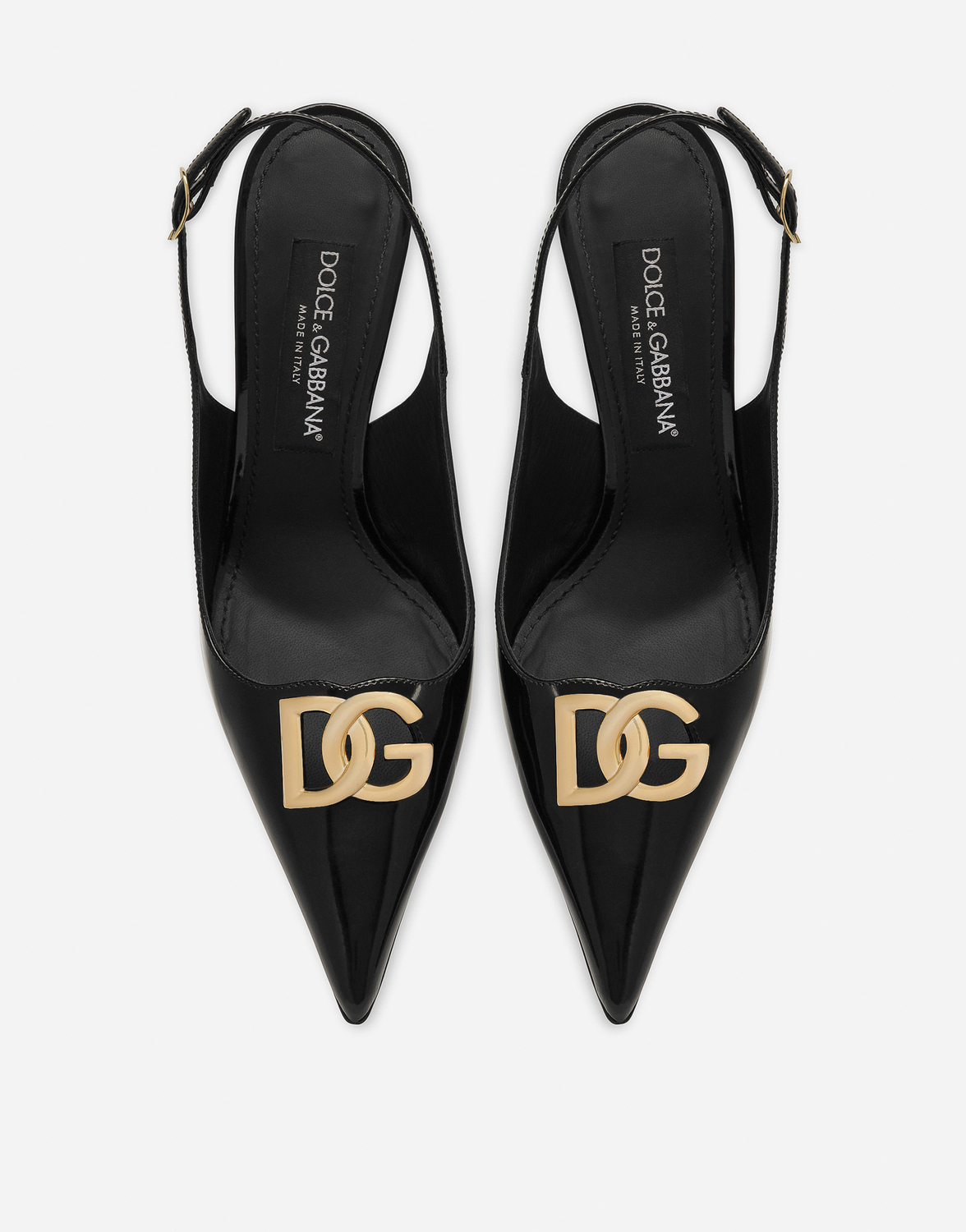 Лакированные босоножки из телячьей кожи с ремешком на пятке Dolce & Gabbana, черный — фото 4