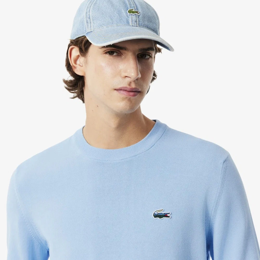 Мужской джемпер Holiday Croc с круглым вырезом светло-голубой от Lacoste — фото 2