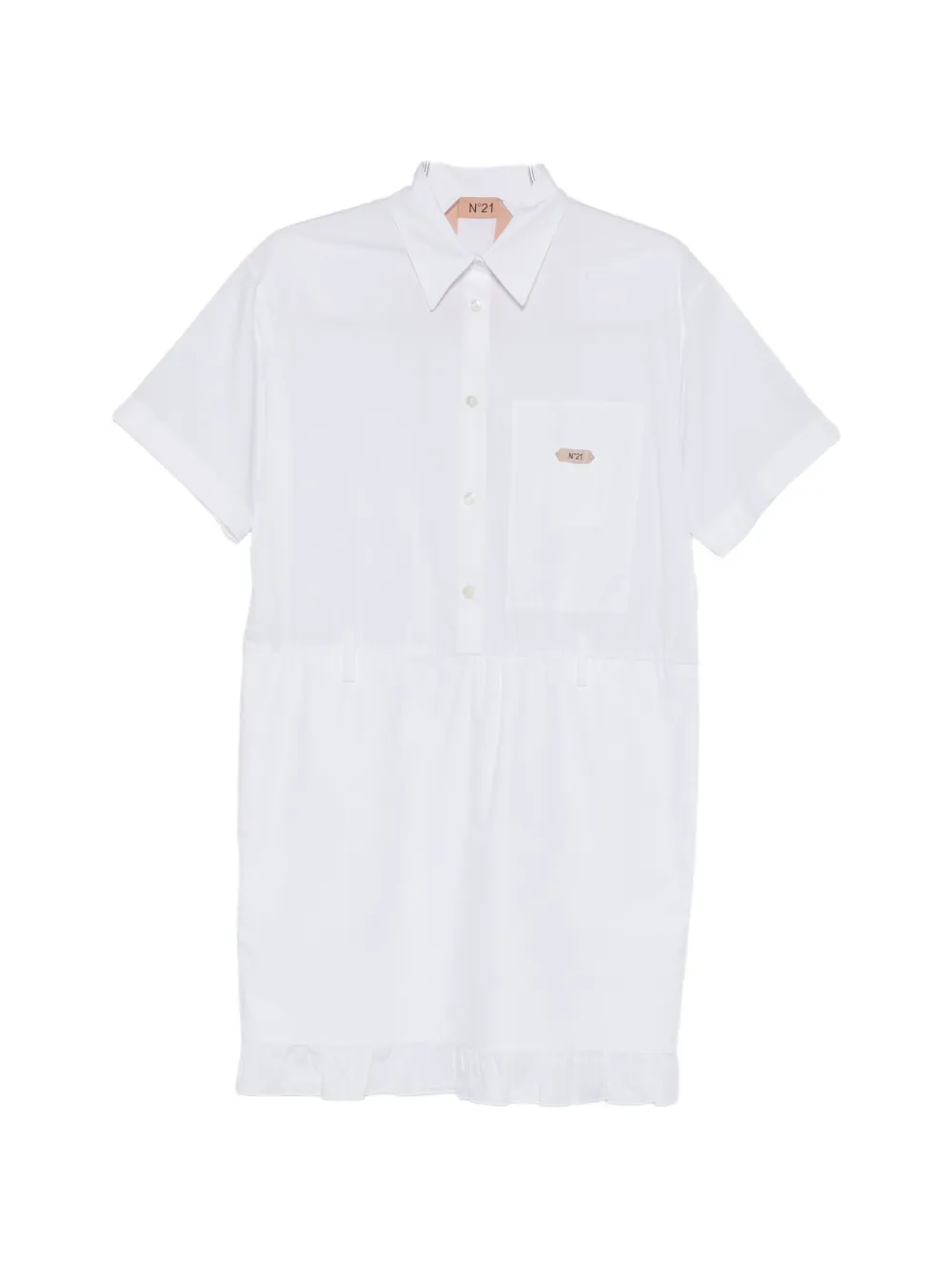 

Платье мини из тканого материала с оборками Nº21, белый