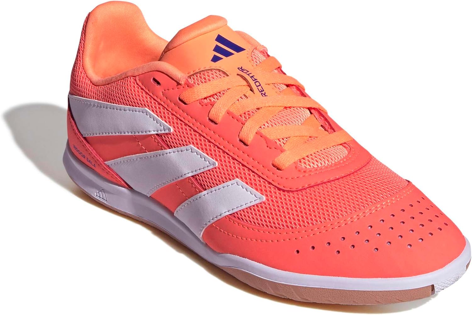Детские кроссовки Adidas Club Predator Indoor (унисекс), белый/оранжевый — фото 4