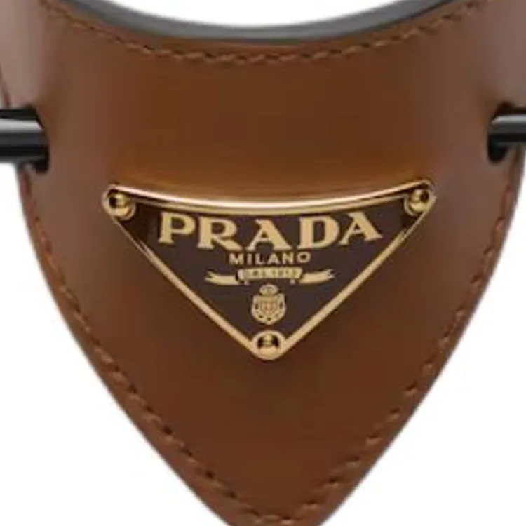 Кожаная заколка для волос PRADA, Cognac — фото 2