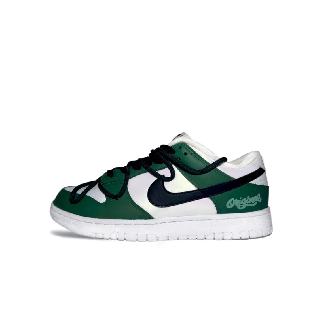 

Кроссовки Nike Dunk Skateboarding Shoes Women's Low-top Green/white/black, цвет Jasper