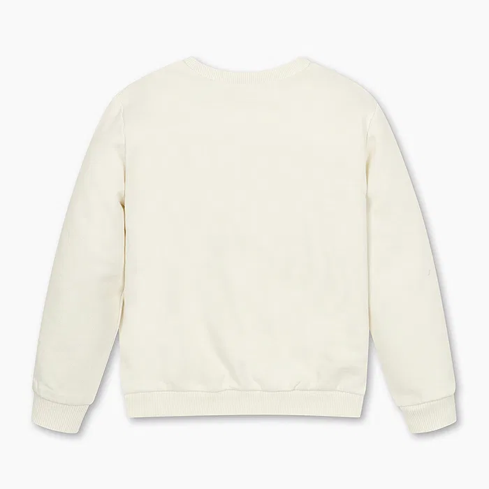 Детский свитшот с вышивкой Lovely айвори от Benetton Kids — фото 2