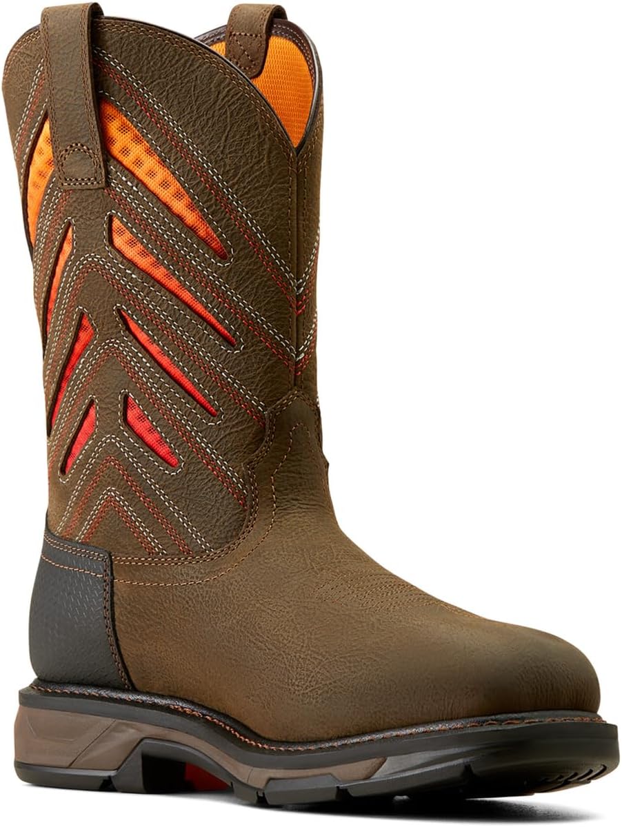 Мужские ботинки ARIAT Workhog Xt Venttek с водонепроницаемым верхом и защитным носком из карбона, Sunset/Iron Coffee — фото 4