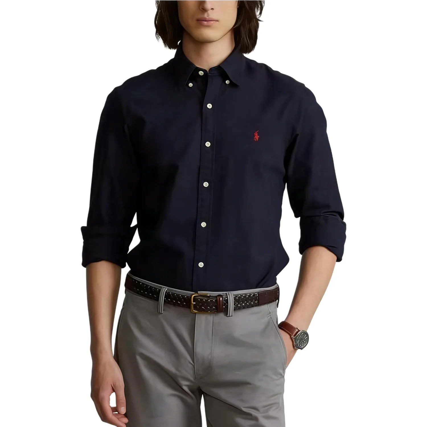 Рубашка SS25 мужская Polo Ralph Lauren, морской синий — фото 4