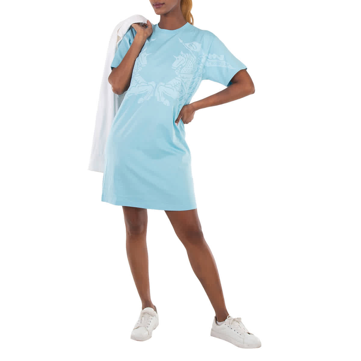 

Бурберри Конни Мирроред EKD Принт Хлопковое Платье-футболка Burberry, синий