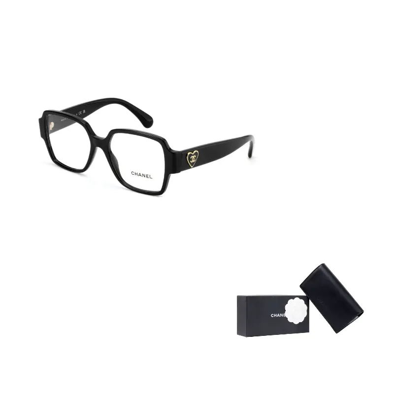 

CHANEL Пластиковая оправа квадратной формы для очков унисекс, Black