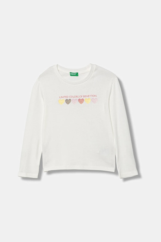 

Детская хлопковая кофта с длинным рукавом United Colors Of Benetton, белый
