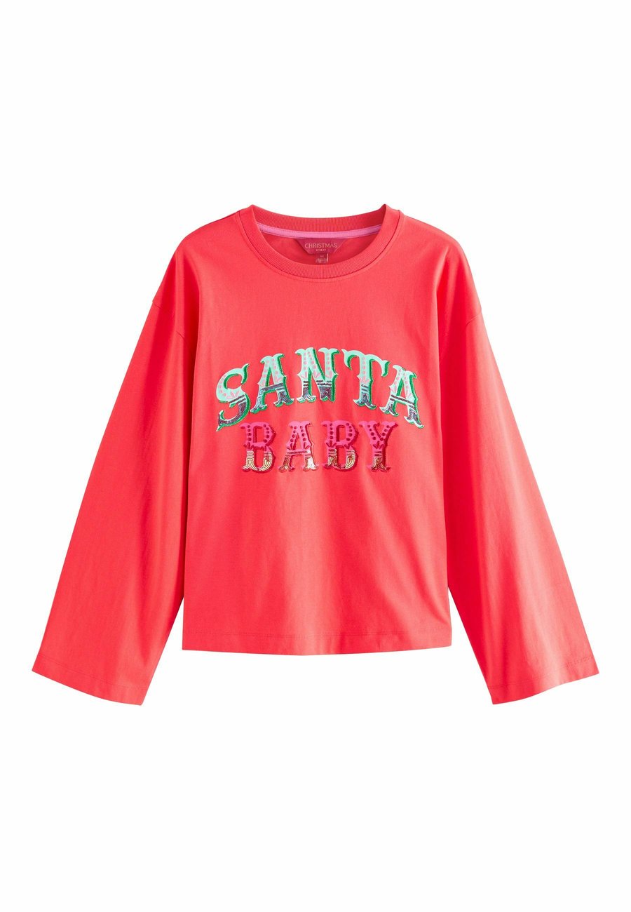 Топ Next CHRISTMAS SANTA BABY CREW NECK , Pink — фото 4