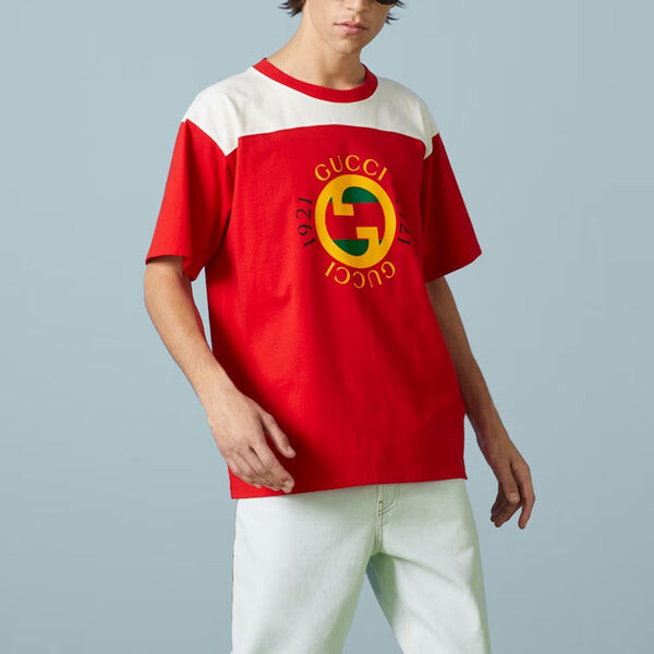 Футболка cotton jersey t-shirt with print 'red' Gucci, красный — фото 3