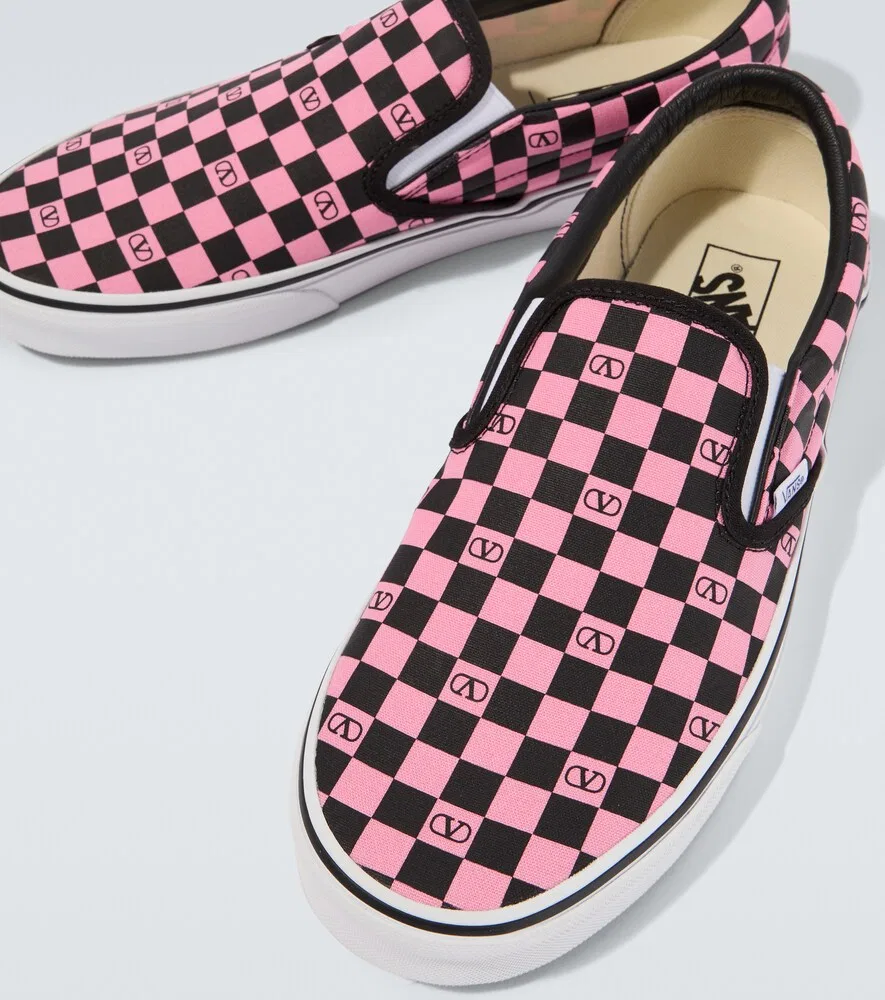 Слипоны Vans VLogo в клетку Valentino Garavani, черный — фото 3