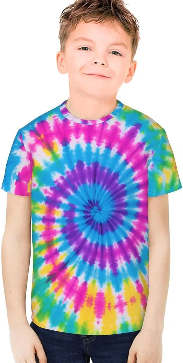Футболка с tie-dye, Ldvjkx, розово-голубая — фото 2