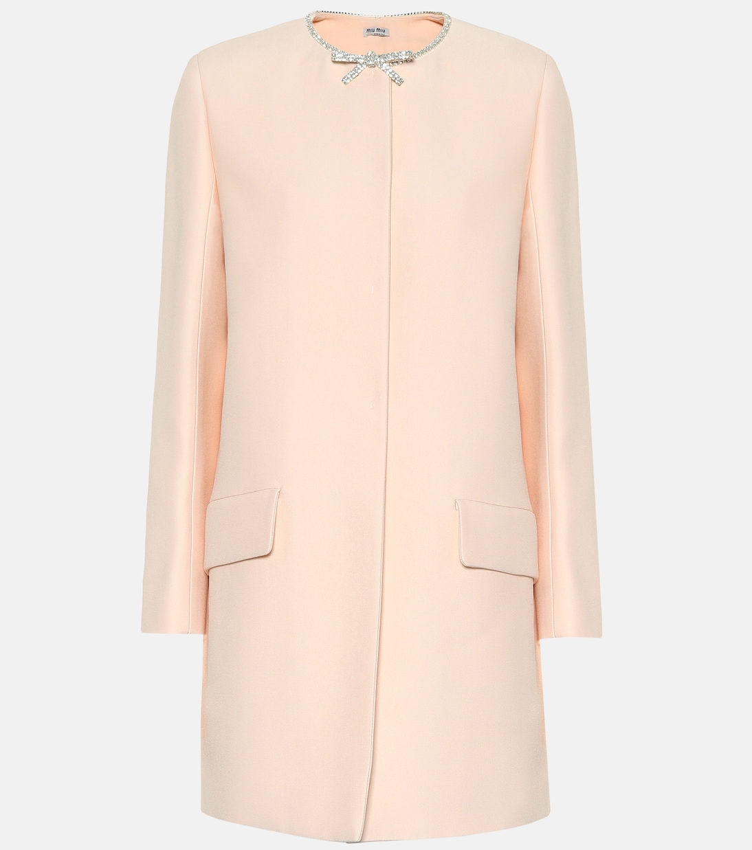 

Пальто из кади, украшенное кристаллами Miu Miu, Magnolia