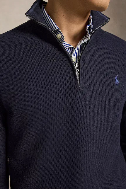 Свитер хлопковый пуловер Polo Ralph Lauren, синий — фото 4
