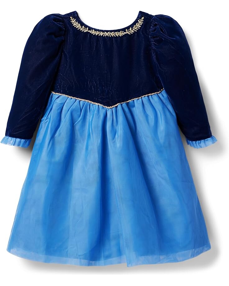 Платье Janie and Jack Frozen Velvet Dress, синий — фото 2