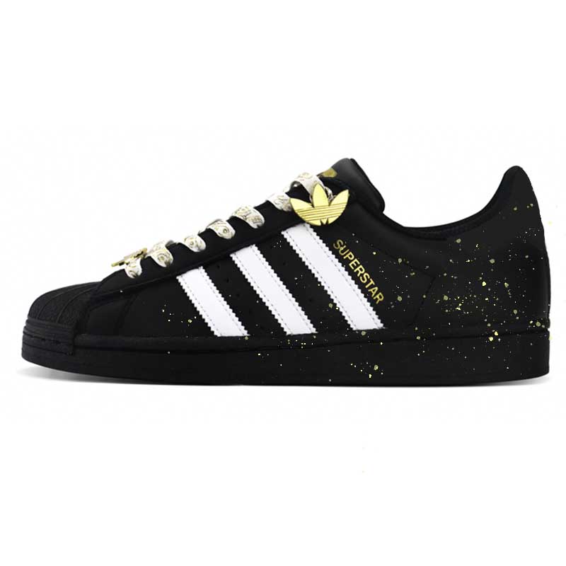 

Adidas Originals SUPERSTAR Ink Splatter, износостойкие, нескользящие, низкие, мужские, черные, кроссовки для скейтбординга