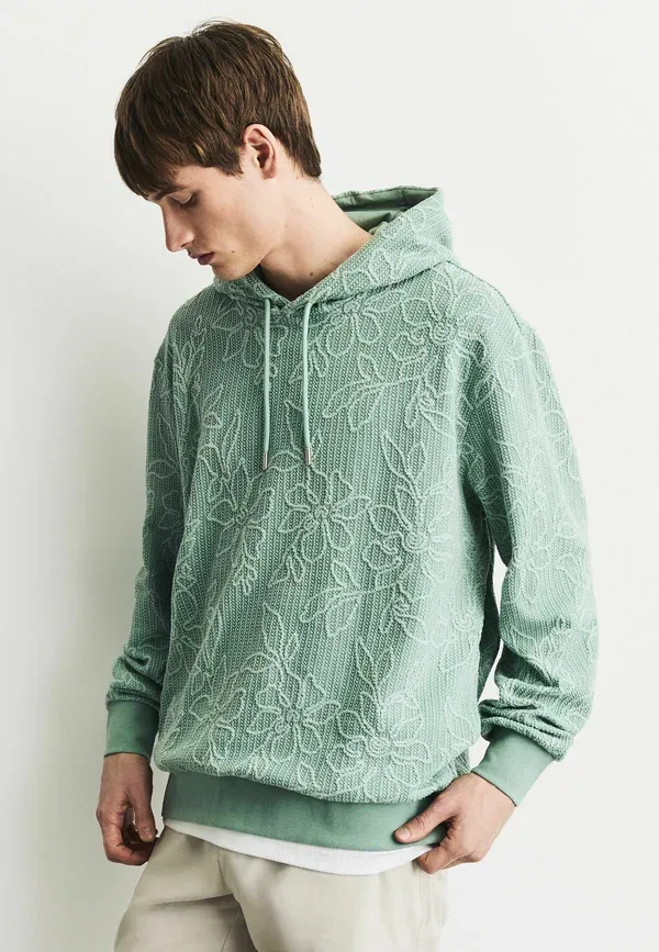 Худи Regular Fit, Next, модель lightweight textured floral, цвет шалфейно-зеленый